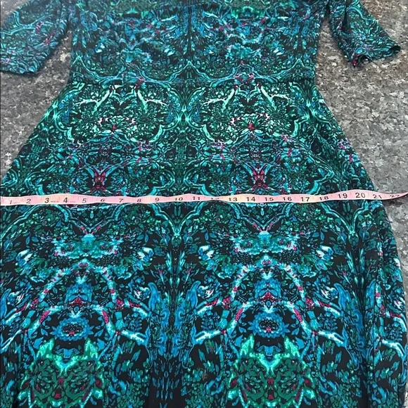 Maggy London Teal and Navy Long Sleeve Dress - Picture 7 of 12